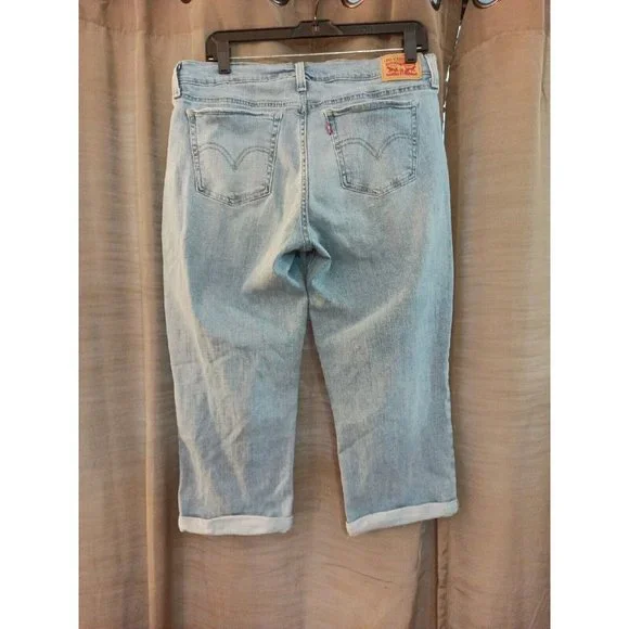 Women's Levi's Stretchy Comfortable Roll Cuff Jean's Size 32 - Picture 4 of 7